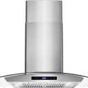 COSMO COS-668WRCS75 30 in. Vista Collection 380 CFM Ducted Wall Mount Range Hood, Touch Controls, LED Lights, Stainless Steel