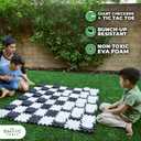 Swooc Games - 2-in-1 Premium Giant Checkers & Tic Tac Toe Game (4ft x 4ft) - 100% High Density EVA Foam Mat & Pieces - Extra Large Checkers Set with Jumbo Checkerboard and Yard Size Tic Tac Toss