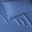 Amazon Basics Lightweight Breathable Super Soft Easy Care Wrinkle Resistant Brushed Microfiber 3-Piece Bed Sheet Set with 14-Inch Deep Pockets, Twin, Dutch Blue, Solid