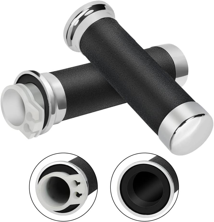 Grip Throttle Tube Replace for Honda OEM:53145-MM8-000, 25mm Right Grip Dual Throttle Tube & Left Handlebar Grip Suitable for Honda VT XVS Shadow 400/750/1100 Magna Sabre