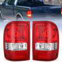 Nilight Taillight Assembly Compatible with 2001 2002 2003 2004 2005 2006 2007 2008 2009 2010 2011 Ford Ranger without STX Model Rear Lamp OE Style Driver and Passenger Side Red Lens