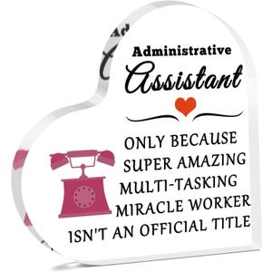 Administrative Assistant Gifts Acrylic Plaque Appreciation Gifts for Secretaries Coworkers Admin Professional Day Office Receptionist Secretary Desk Accessories New Assistant Principal Thank You Gift