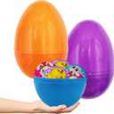 The Dreidel Company Massive Multicolor Fillable Easter Eggs Colorful Bright Plastic, Stands Upright, Perfect for Surprise, Easter Hunt, Assorted Colors, 8" Giant Fillable Eggs (2-Pack)