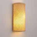 Rustic Bamboo Wall Sconces, Boho Wall Lamp, Cute Rattan Wall Light Fixture, Little Wall Mounted Light for Bedroom Hallway Stairway