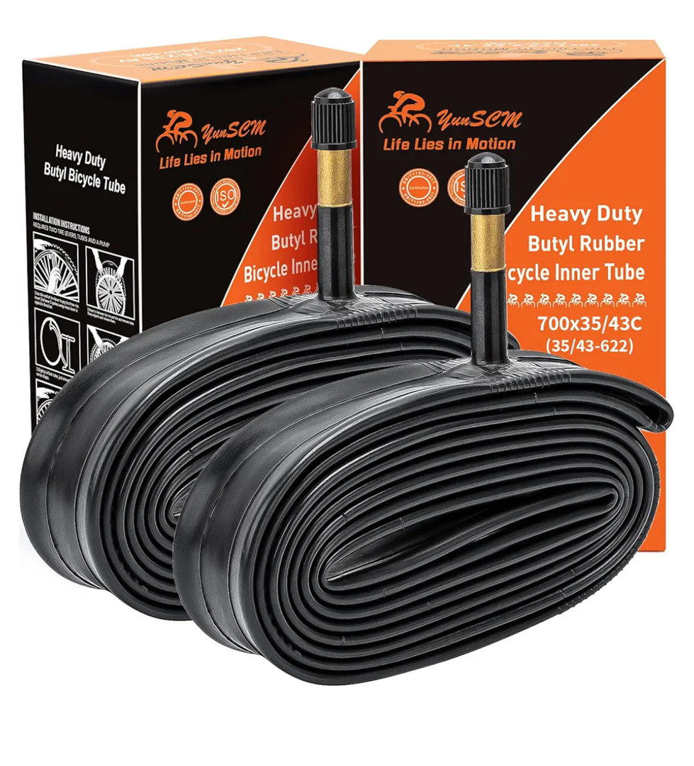 700C Heavy Duty Bike Tubes 700x35C/38C/40C/43C AV48 Schrader Valve (35/43-622) 700C Bicycle Inner Tubes Compatible with 700x35C 700x36C 700x37C 700x38C 700x40C 700x42C 700x43C Bike Tire Tubes 2-PCS