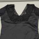 Tegmk Women Lace Short Sleeve Ballet Dance Leotard, Full Front Lining, Open Back, Size M
