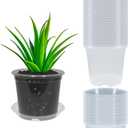 20 Pack 6 Inch Clear Nursery Pots with Drainage and 20 Pack Plant Saucers, Plant Pots for Plants Transparent Potting Containers for Plants Seeding Starter Pot (Clear, 6 Inch)