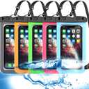 5 Pack Universal Waterproof Phone Pouch, Large Phone Dry Bag Waterproof Case for Apple iPhone 16 15 14 13 12 11 Pro Max XS Max XR X 8 7 6 Plus SE, Samsung S25 Ultra,Note,Up to 7.5"