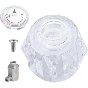 RP41661 Faucet Handle Replacement, Single Knob Shower Handle for Delta and Peerless, Clear Acrylic Tub Faucet Knob for Single Handle Faucets