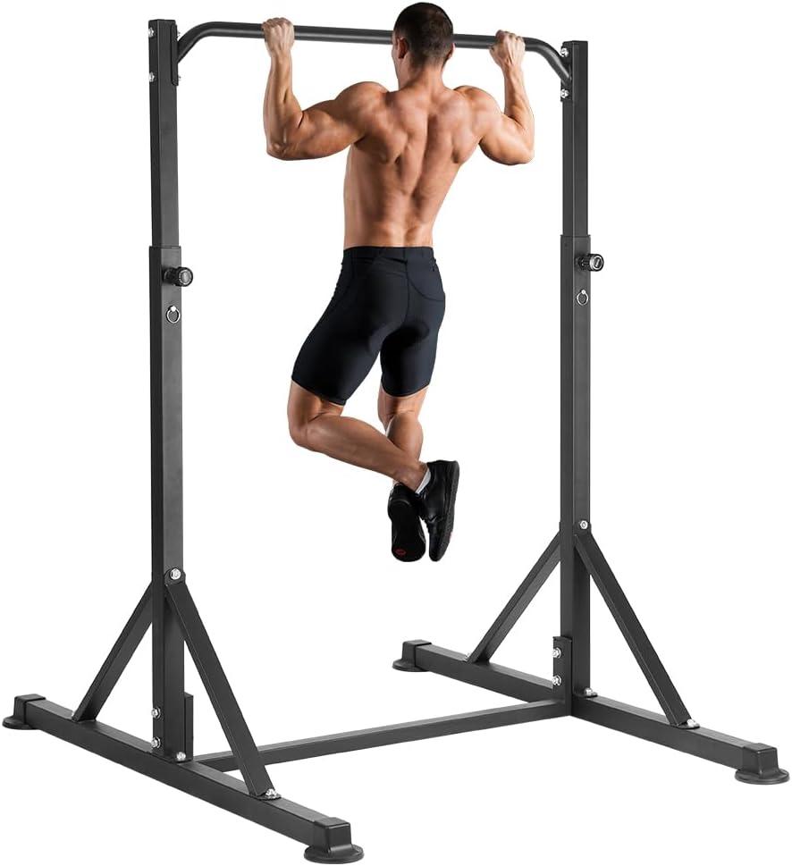 Pull Up Station, Power Tower Adjustable Pullup Bar Free Standing, Heavy Duty Multifunction Strength Training Pull Up Bar, Gym Workout Fitness Equipment Chin up Bar for Home Outdoor, 440LBS Capacity (Black)