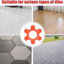 200 Pcs Reusable Hexagon Tile Spacers 15mm, 6 Sizes in 1 Large 6.7cm Plastic Tile Leveling Shims, Colour Coded Gap Clips for Wall & Floor Tiling, Fast Removal (Red)