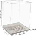 8x12'' Transparent Acrylic Display Box, Doll Doll Display Box,Collectible Display Box with Wooden Base, Suitable for Collecting and displaying Doll Dolls, Commemorative Trophies, Model Toys (White)