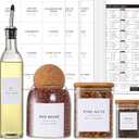308 Kitchen Pantry Labels for Food Containers, 3 Sizes White Minimalist Labels for Organizing, Food Label for Jars, Storage Bins, Preprinted Waterproof Pantry Label for Containers