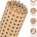 24 x 119 Inch Cane Webbing, Natural Rattan Cane Webbing Roll Open Mesh Woven Cane Material,DIY Furniture, Cabinet Repairs, Ceiling, Bed & Replacement Kits