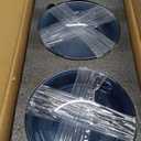 vicrays Ceramic Salad Bowls Set for Kitchen, Serving - 32 Ounce Soup Bowls, Pasta Bowls, Chip Resistant, Dishwasher Microwave Safe, Large, Fluted, stoneware, Set of 6 (Blue)