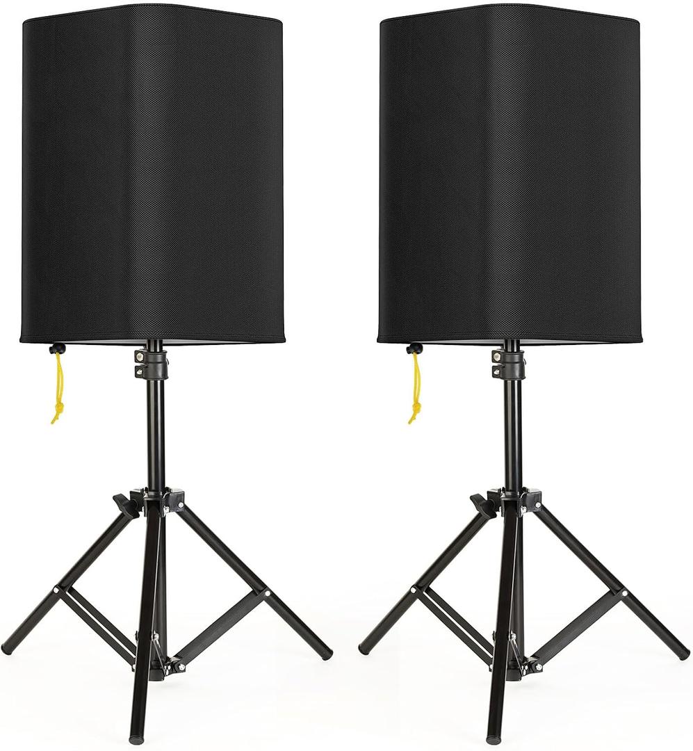 8 Inch PA/DJ Speaker Cover for Powered Speaker Mounted on Stand, 2 Pack Outdoor Speaker Cover 600D Thick Oxford Fabric Waterproof UV Protection Dustproof(Black)