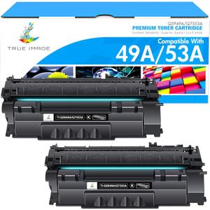 TRUE IMAGE Compatible Toner Cartridge Replacement for HP 49A Q5949A 53A Q7553A 49X Q5949X for HP Laserjet 1320 Toner Cartridge 1320n 3390 1160 1320tn 1320nw 3392 P2015 P2015dn Printer (Black, 2-Pack)