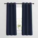 NICETOWN Navy Blue Blackout Curtains & Drapes - Window Treatment Energy Saving Thermal Insulated Room Darkening Solid Grommet Panels for Living Room (1 Pair, W37 x L63)