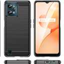HTXWXJC Case for Realme C31 Case, RMX3501 Case, Slim Thin Carbon Fiber TPU Rubber Protective Cases Anti-Scratch Shockproof Cover for Realme C31 Black