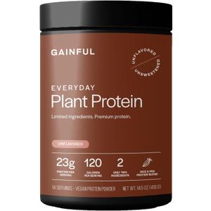Gainful Everyday Plant Protein Powder, 23g Plant Protein per Serving, Unflavored, Supports Strength, Recovery, and Balanced Nutrition, Vegan, Gut Friendly, No Artificial Ingredients, 14 Servings (14.5 Ounce (Pack of 1))