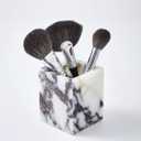 Denique Genuine Calacatta Viola Toothbrush Holders for Bathroom, Natural Marble Makeup Brush Holder, Countertop Organizer for Vanity, Dresser
