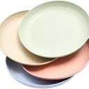 Juvale Wheat Straw Plate Set, Chip Resistant Plates (9 in, 4 Pack)