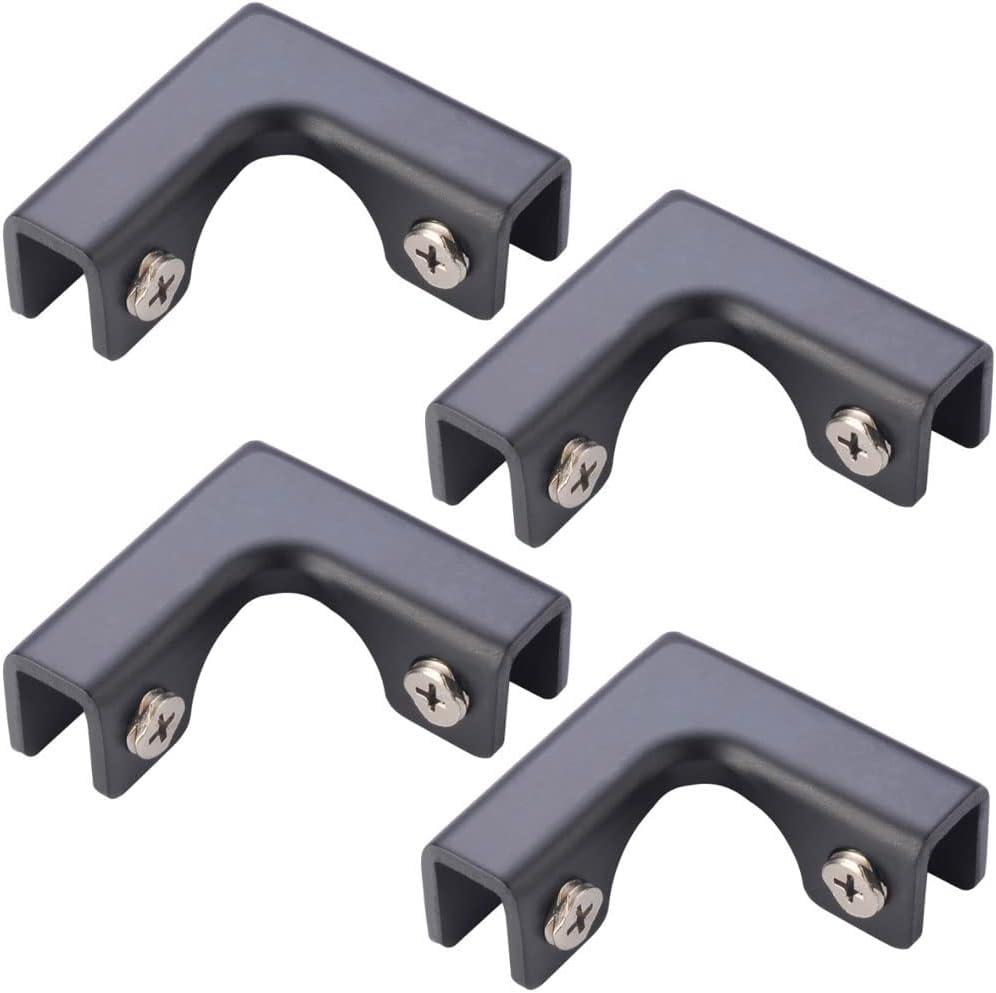 jinyatu 4Pcs Glass Clamp Square Frame 90 Degree Corner L Shape Connector Clip Holder for Rimless Aquarium Shower Door Cube Glass Panel Fixing (Max Clamp 10mm Thick)