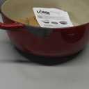 Lodge Essential Enamel Cast Iron Dutch Oven with Lid 7.5 Quart - Oven-Safe Enamel Cookware up to 500 F - Heat-Retaining Braising & Roasting Pot - Non-Toxic Cookware - Island Spice Red