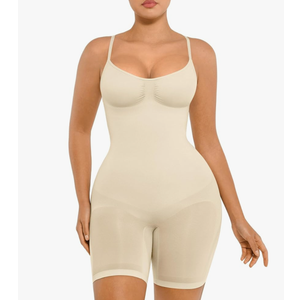 FeelinGirl Shapewear Bodysuit Tummy Control Seamless Sculpting Hip Enhancer Body Shaper for Women Size M/L,  Khaki
