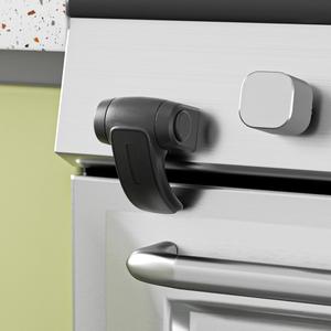 SAFELON 2 PCS Baby Safety Oven Door Lock, Kitchen Safety Locks for Babies, Childproof Oven Locks for Kids, Heat-Resistant, No Screws & Drilling (Black)