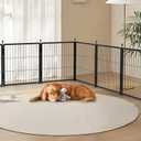 PETREEK Dog Playpen Add-on 36 inch 4 Panels for Indoor & Outdoor Use Heavy-Duty Metal Pet Fence with Ground Stakes, Rounded Ball Tops for Safety, Stable & Foldable Design, Easy to Assemble