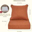 Outdoor Patio Cushions,Water-Resistant,24x24 Inch,Burnt Orange | Deep Seat Patio Furniture Cushion for Chair&Loveseat&Sofa,Fade-Resistant,Removable Cover,Thick Pad,For Deck&Lawn&Yard,1 Set