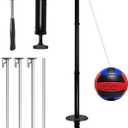 Portable Tetherball Set with Tetherball Ball, Rope and Pole, Heavy Duty Tetherball Pole Set for Family Fun, Outdoor Game Fun for Adults Backyard, Lawn, Sand and Beach