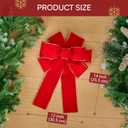 JOYIN 3 PCS Christmas Red Velvet Bows 14" x 12", Large Xmas Golden Edged Red Velvet Bow Tree Decor for Christmas Home Wreath Decoration
