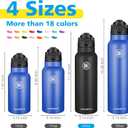 Han's Bottle Sports Water Bottle - 24 Oz, Straw Lid, Leak Proof, Vacuum Insulated Stainless Steel, Double Walled, Thermo Mug,Black