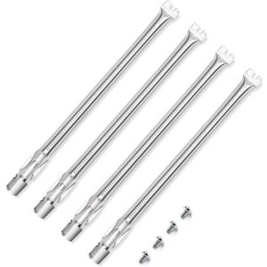 QuliMetal Grill Parts for Weber Genesis 330, Grill Burners for Weber Genesis E330 E320 E310 S310 S320 S330 Gas Grills with Front Control Knob, 304 Stainless Steel 62752 Replacement, 4-Pack