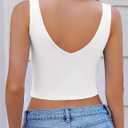 Avidlove Women's Sexy Crop Plunge Tank Tops Deep V Neck Going Out Camisoles Slim Fit 2026 Trendy Summer (White, XS)