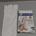 Truform 20-30 mmHg Compression Stockings for Men and Women, Thigh High Length, Dot-Top, Open Toe, White, Small