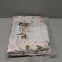 Pink and White Duvet Cover full Size - 3 Pcs Floral Flower Leaf Pattern Printed Reversible Microfiber Comforter Cover Bedding Set - 80X90 Soft Aesthetic Cottage Preppy Bedroom Decor for Women Men