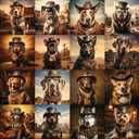 Bgraamiens Puzzle-Wild West Dogs-1000 Pieces Puzzle Fun Dog & Wild West Theme Jigsaw Puzzles for Adults (Wild West Dogs)