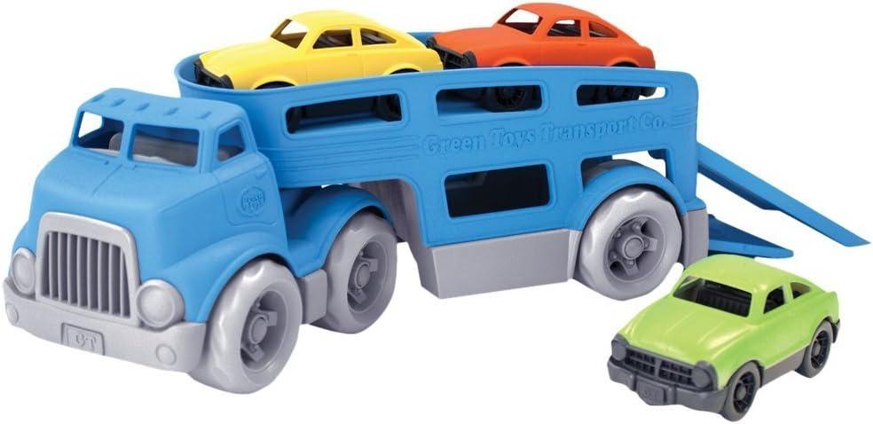 Green Toys Car Carrier, Blue - Pretend Play, Motor Skills, Kids Toy Vehicle. No BPA, phthalates, PVC. Dishwasher Safe, Recycled Plastic, Made in USA. (Standard)