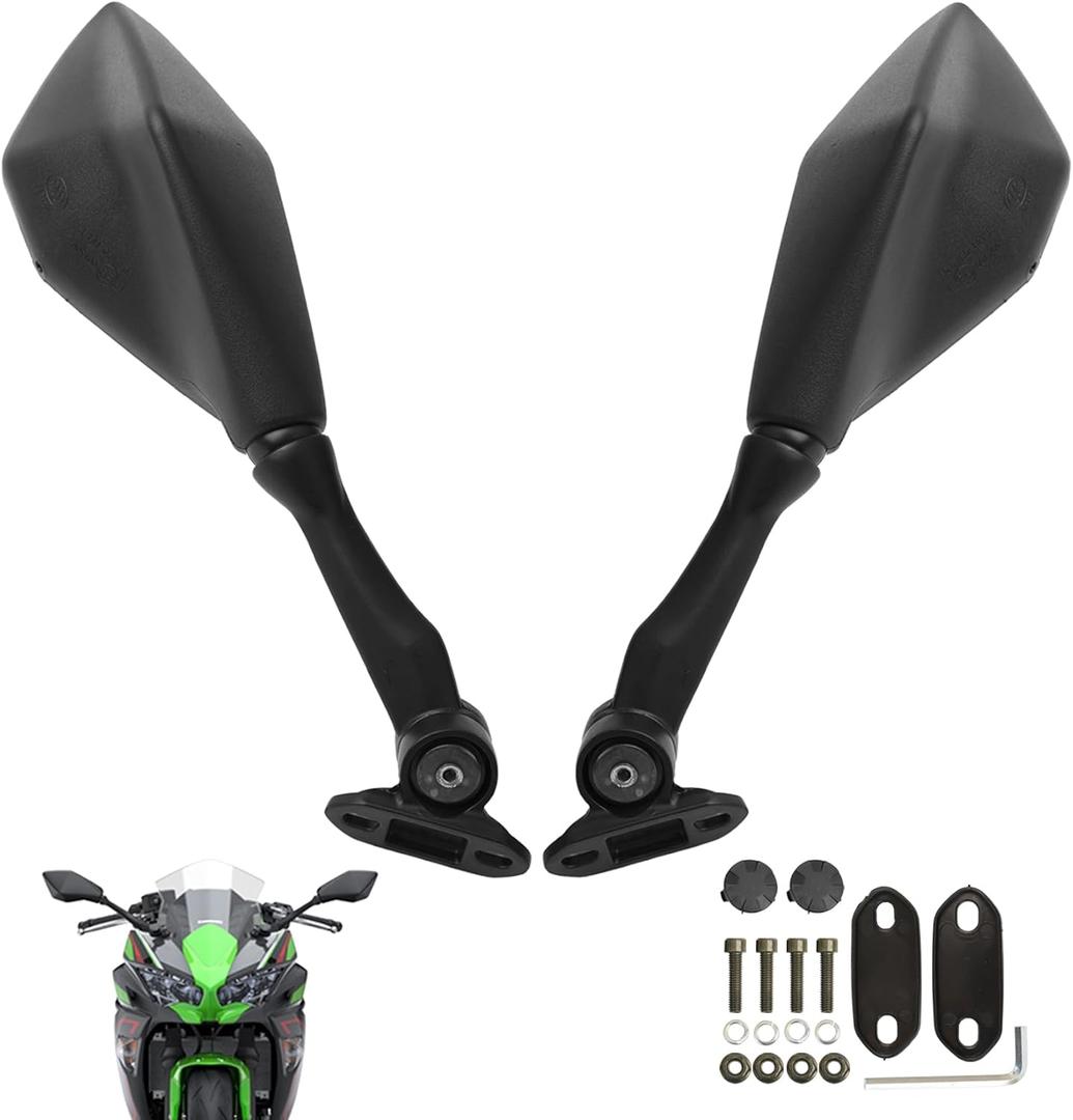 Mokuo Foldable Motorcycle Mirrors Fit for Ninja 250 ZX6R 636 300R EX300 ABS 2011-2018 / Ninja 400 2018-2023 / kawasaki ninja 500 accessories/Ninja 650 Mirrors