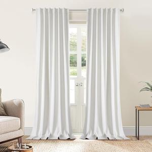 Linen 100% Blackout Curtains 120 Inch Length 2 Panel Set, Heavy Duty Linen Curtains for Living Room, Thermal Insulated Drapes for Bedroom, W52 x L120 Inch-Ivory (52"W x 120"L (Pack of 2), Ivory (3 in 1))