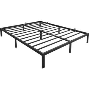 Queen Bed Frame - 10 Inch Heavy Duty Metal Platform - Under Bed Storage - Noise-Free Steel Slat Mattress Foundation - Easy Assembly - No Box Vernal Needed - Low Profile - Black - 10 INCH QUEEN