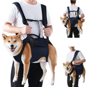 Nasjac Dog Lift Harness Carrier Backpack - Full Body Sling with Adjustable Straps & Handle, Breathable Support Emergency Rescue Kit for Elderly Injured Arthritic Disabled Medium Large Dogs, DBL, L
