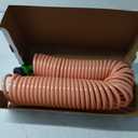 Coil Garden Hose 50FT, EVA Recoil Garden Hose, Self-coiling Water Hose with 3/4" Connector Fittings with 8 Function Spray Nozzle, Creamy Orange