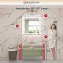 Keonjinn 30" x 32" LED Bathroom Mirror with Lights, Safe HD Tempered Glass
