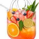 Glass Purse for Drinks Set Wine Cup Purse Bag Shape with Glass Straw for Juice Tea Cocktails Fish Tank Vase a Ladies' Party Gift Creative Drinking Mug(118 oz,Classic)