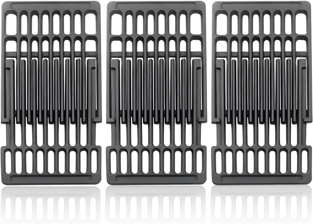 Adjustable Cast Iron Grill Grates, Universal Cooking Grid Grates Replacement for Gas Eletric Grill, Extends from 14" to 20" L, 8" Wide, 3 Pack
