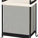 STO STO 120L Large Laundry Hamper with Wheels, Rolling Laundry Basket Cart with Removable Canvas Liner Bag, Lockable Wheels, Metal Frame, Dirty Clothes Hamper for Bedroom, Bathroom, Laundry Room